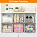 6 Pack Stackable Acrylic Storage Drawers Clear Plastic Organizer Bins, Easy to Assemble, Suitable for Bathroom, Undersink, Kitchen, Pantry, Makeup, Medicine Organization
