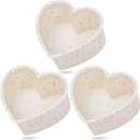 4 Inch Mini Heart Shaped Cake Pans Nonstick Silicone Heart Cake Molds for Baking Set of 3 (Cream)