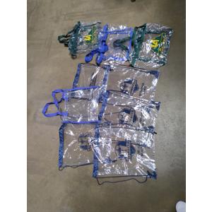 9 Pcs Clear Bags Green and Blue Color, Different Sizes