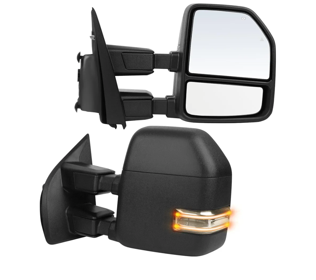 ECCPP Rear View Mirrors Towing Mirrors fit for 2017-2019 for Ford for F250 for F350 for F450 Super Duty with Power Heated Turn Signal lamp Auxiliary Lamp Blind spot Temperature Sensor