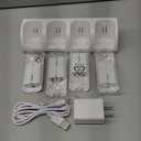 White 4 in 1 Charging Station Charger with 4Pcs 2800Mah Battery, LED Indicator Easy to Use Design Plastic Material(2800mAh)