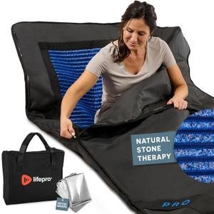 LifePro RejuvaWrap Infrared Sauna Blanket Portable Sauna Bag with 9 Temp Levels Low EMF Far Infrared Heating At Home Full Body Rejuvenation & Relaxation (Black With Stones)