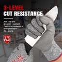 Cut Resistant Work Gloves, Level 3 Cut Proof Glove with PU Coated, Safety Work Gloves for Metal Fabrication, Wood Working, Construction, Medium