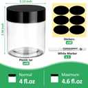 Eupako 48 Pack Plastic Jars with Lids 4 OZ - Empty Clear Cosmetics Containers with Pen and Labels, Round Small Plastic Jars with Screw On Lids for Slime, Makeup, Butter, Cream, Lotion, Pot, Dry Food