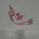 Car Retractable Multi Charging Cable, 3 in 1 Fast Charger Cord, Heart-shaped Diamond-studded Car Charger Cable, Stylish for Women, Compatible with Phone, Tablets (Pink)