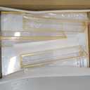 Acrylic Sign Holder 8.5X11 Gold Frames Double-Sided Gold Picture Frames Flyer Holder for Menu Holder Wedding Table Number Holder Photo Frames with Double Sided Stickers-3 Pack