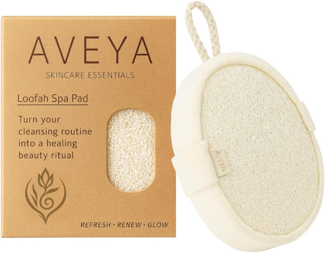 Natural Loofah Sponge  Exfoliating Body & Face Scrubber with Hand Strap, Plant-Based Shower & Bath Loofah Pad, Best Spa-Grade Skin Care for Men, Women & Bikini Area, Eco-Friendly Luffa, 1 Count