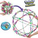 ORB Curiosities Hoberman Sphere EXTREME Expand-A-Ball - Rainbow - Triples In Size and Expands To 3 Feet - Huge Expandable Fidget Sphere, Breathing Ball Toy - Breath Exercises, Play For Kids and Adults
