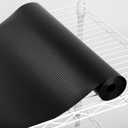 Thick Shelf Liner 14in Wide - Easy Cutting Pantry Shelf Liner for Wire Shelves, Multi-Size 17 x 196 Inch, Waterproof Cabinet Drawer Liner Black