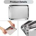 10 PCS 9 Inch Stainless Steel Baking Sheet Pan, 9x7x1 Inch Stainless Steel Cookie Trays, Toaster Oven Pan for Baking & Roasting