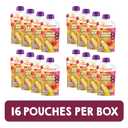 Happy Tot Organics Stage 4 Baby Food Pouches, Gluten Free, Vegan Snack, Fiber & Protein Fruit & Veggie Puree, Pears, Raspberries, Butternut Squash & Carrots, 4 Ounce(Pack of 16)