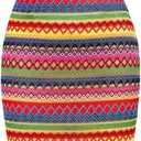 Floerns Women's Boho Tribal Sleeveless Strapless Tube Twist Front Bodycon Maxi Dresses (Medium, Multicolor)