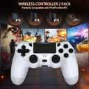 LaiChauKit Wireless Controller 2 Pack Compatible with PS4/Pro/Slim with Dual VibrationAudio Jack2Pcs USB C Cable