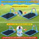 Instraella Splash Pad, 110x91'' 2-in-1 Large Sprinkler Mat with Basketball Hoop and Arch for Kids Outdoor Play, Shoot Game for Backyard, Inflatable Water OutdoorToys More Fun for Boys and Girls, Square 110*91 in