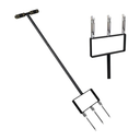 2-in-1 Lawn Aerator, Lawn Spike Aerator, 43 Inch Manual Soil Aeration Tool with Replaceable Hollow and Solid Tines, Solve Soil Compaction for Garden Grass and Yard