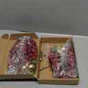 Knitgrip 2 Pcs 15 Inch Christmas Bells Decoration for Front Door Artificial Wreath Bows with Bells, Pinecone, Cypress, Berries, Lights Large Xmas Hanging Ornament for Tree Topper(Red Black)