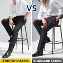 Men's Stretch Dress Pants with Expandable-Waist 3 Fits: Slim Fit/Classic Straight/Big & Tall