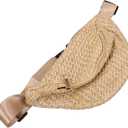 PRETYZOOM 1pc Chest Bag Waist Pouch Cross- Body Pouch Imitation Straw Woven Waist Bag (Light Brown)
