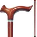 Wooden Walking Cane, Beech Wood Handmade Ergonomic Cane with Non-Slip Rubber Tip for Men & Women, Supports up to 350 lbs, 34"