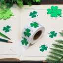 6 x 500Pcs St. Patrick's Day Stickers Green Shamrock Clover Stickers Roll 1.5in Self-Adhesive Waterproof Sticker Decor for Irish Holiday Party Scrapbook Journal Envelopes Decorations
