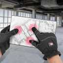 KEMIMOTO Safety Work Gloves for Men/ Women, Touchscreen Tactical Gloves with Foam Padding Protection, Breathable & Lightweight, for Mechanic, Gardening, Bike, Construction, Yard Work (Black-L)