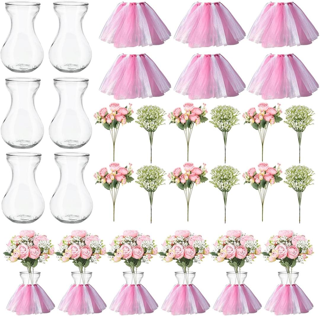 54 Pcs Baby Shower Table Decorations Girl Mini Tutu Skirt for Centerpieces
