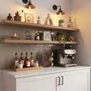 WOPITUES 36" W×8" D Long Floating Shelves for Wall (Set of 2, White Oak)