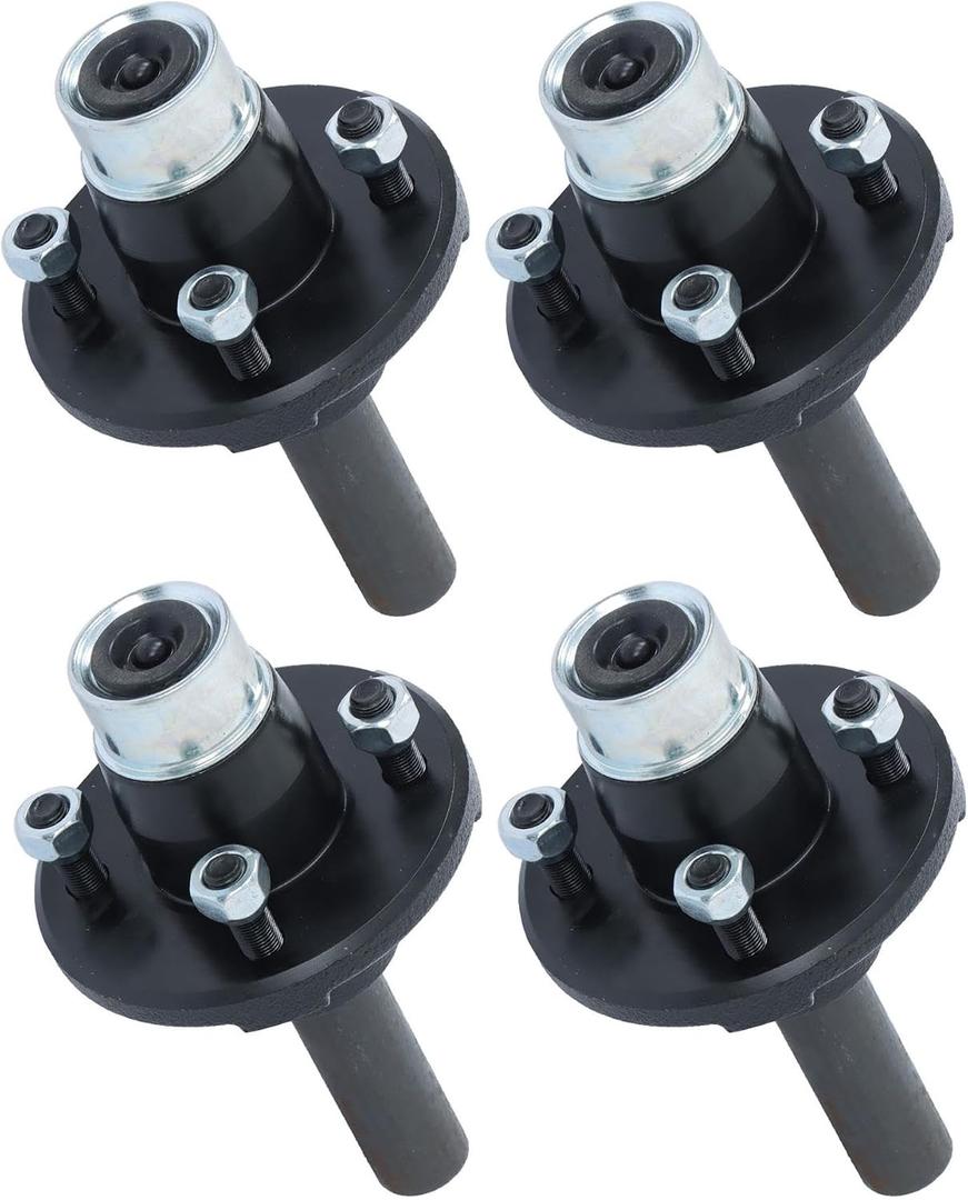 4 Sets Trailer Axle Kits with 4 on 4 Bolt Idler Hub and 1 Round BT8 Spindle
