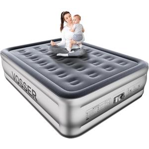 Air Mattress Full with Built in Pump,18Blow Up Mattress,Self Inflatable Mattress in 3 Mins,Portable Air Bed for Camping,Floor&Travel,Full Size Air Mattress for Adults 660LB Max,Silver