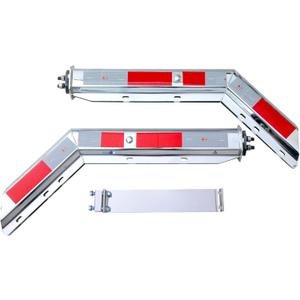 TBOZZ Chrome Angled Mud Flap Hanger with Conspicuity Tape,1-1/8" in Mounting Bolt Spacing,30" Length. with 13 inch Enhanced Spring Inside.Include one 5 inch Flat Band clamp