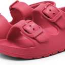 2 x INMINPIN Toddler Boys Girls Buckle Sandals Comfort Open Toe Sandal with Adjustable Back Strap (Rose Pink)