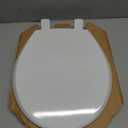 Mayfair Cassel Slow Close Toilet Seat, Easy Clean, Non Slip Premium Wood Seat, Easy Install, Made in USA, Round, White