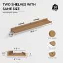 Boswillon 35.3 Inches Long Floating Shelves, 2 Set Rustic Wall Shelf for Bedroom, Nursery Book Shelf with Lip, Picture Ledge Shelf for Wall Decor Living Room Bathroom Kitchen - Oak