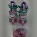 SULIFEEL Rainbow Unicorn 4 Size Adjustable Light up Roller Skates for Girls Boys for Kids (Small - Little Kid)