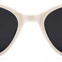 Narrow Small Retro Polarized Cat Eye Sunglasses for Women Trendy Driving Glasses (White)