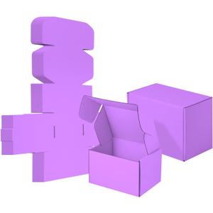 25 Pack Small Shipping Boxes Purple Corrugated Cardboard Box 7x5x4 inches，Corrugated Box for Packaging Small Business,Mailing Packing Literature Mailer,Shipping Gift Boxes