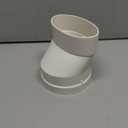 PATIKIL Duct Adapter Round to Oval, Oval Recessed Dryer Vent Hose Connector Adapter with Stainless Steel Clamp for Air Exhaust Ventilation System, White