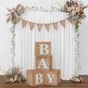 RUBFAC Baby Boxes with Letters for Baby Shower, 4pcs Rustic Farmhouse Style Boho Balloon Boxes with Burlap Grain for Birthday Gender Reveal Decoration Backdrop Photo Props