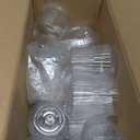 BESTSTAR 36 Pcs 12 oz Plastic Clear Ribbed Glasses, Origami Ripple Disposable Champagne Glasses Elegant Whiskey Glasses Ideal for Weddings, Bars, Christmas, Halloween, Pool Party, Daily Use