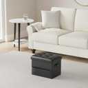 BelugaHelper Storage Ottoman Foot Rest with Thicker Foam Padded Seat, Black, 17"D x 13"W x 13"H