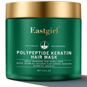 Collagen Hair Mask for Deep Conditioning - 4-Protein Repair with Moroccan & Jojoba Oils, Treats Dry Damaged Frizzy Hair, Nourishes & Strengthens with Panax Ginseng, 11 fl oz