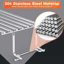 304 Stainless Steel Warming Rack for Weber Spirit 300 and GS4 Spirit II 300 Series Gas Grills with Front Control Knobs, 7641 Grill Upper Rack for Weber Genesis Silver Gold B/C Grill, 25 Inch