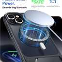 for iPhone 15 Case & iPhone 14 Case with Screen Protector+Lanyard Wrist Strap,Magnetic Translucent Matte Rugged Slim Phone Cover Built in Invisible Kickstand [Fit for MagSafe],Black