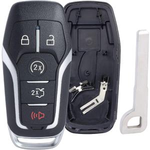 Keymall Remote Key Fob Case Shell Cover Replacement for Ford Edge/Explorer/Fusion/Mustang for Lincoln MKZ/MKC/MKX(FCC ID:M3N-A2C31243300 P/N:164-R7989) 5 Buttons,Just A Key Shell