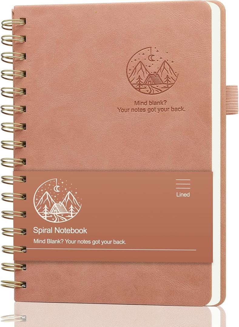 3 x Lined Spiral Journal for Women & Men, A58.46 Hardcover Spiral Notebook for Work,Note Taking, Journals for Writing,100 GSM, College Ruled 130 pages -Scarlet