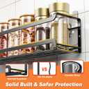 Bunoxea Spice Rack Wall Mounted 4 Pack,Space-Saving Spice Organizer for Spice Jars and Seasonings,Screw or Adhesive Hanging Spice Rack Organizer for Your Kitchen Cabinet,Pantry Door,11.41x2.75x2.75in