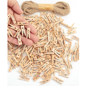Mr. Pen- Wooden Clothes Pins for Craft, Natural Wood, 200 pcs, 1 Inch, Mini Clothes Pins for Hanging Pictures, Small Clothes Pins Wood, Clothing Pins, Mini Clothespins for Photos, Small Clothes Pin