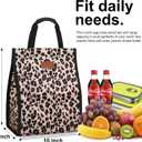 Lunch Bags for Women Insulated Reusable Lunch Tote with Internal Pocket, Lunch Tote Bag For Work (Leopard)