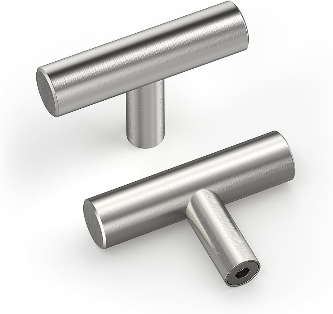 homdiy 15Pack Cabinet Knobs Brushed Nickel Drawer Knobs - 2in Overall Cabinet Door Knobs Single Hole Knobs Modern Cabinet Hardware for Kitchen Cabinets, Dresser Drawers