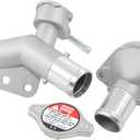 Aluminum Engine Coolant Filler Neck Water Inlet Thermostat Housing with Cap for Toyota Yaris 2007-2019